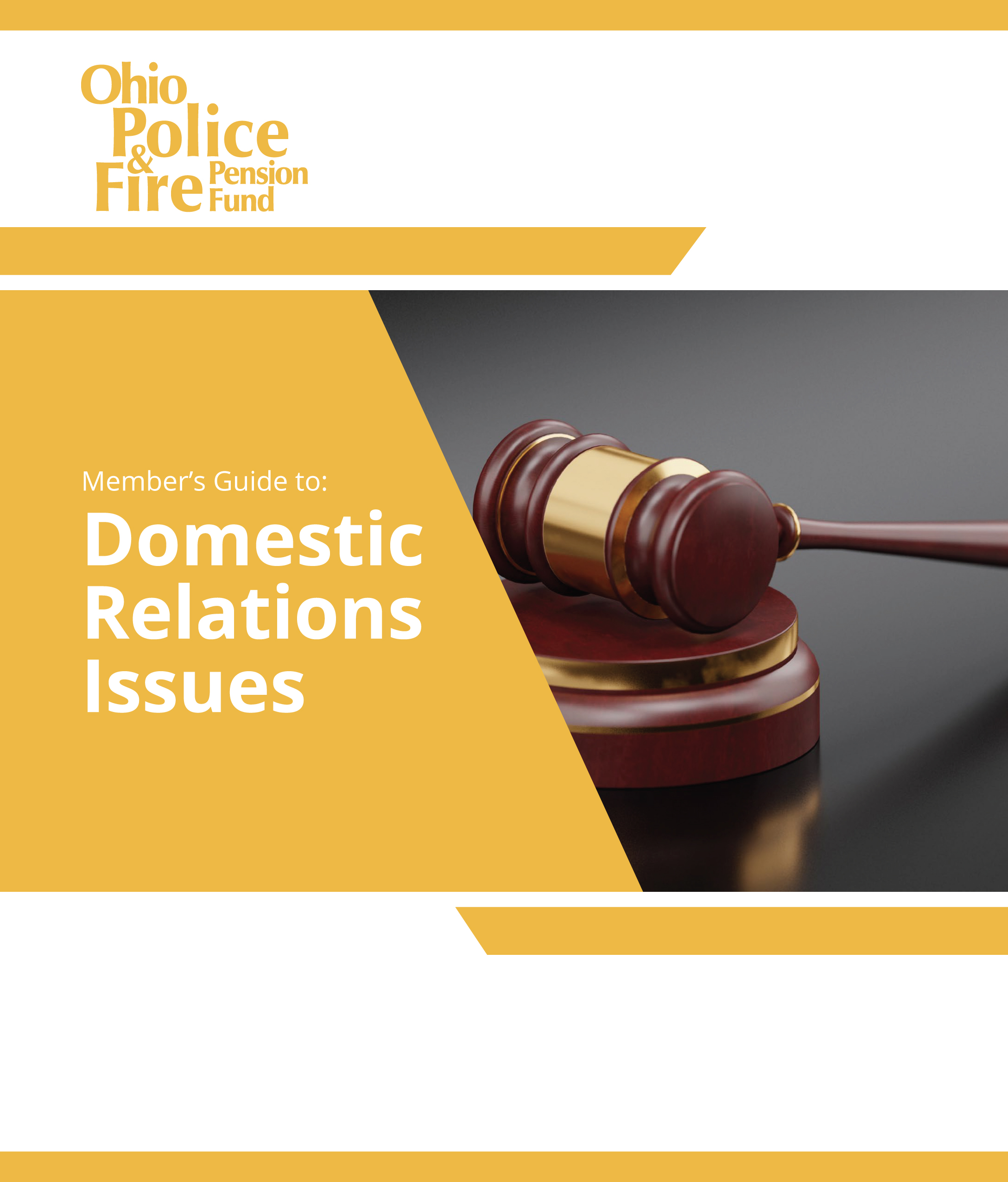 Domestic Relations Issues cover in yellow with a brown and gold gavel 